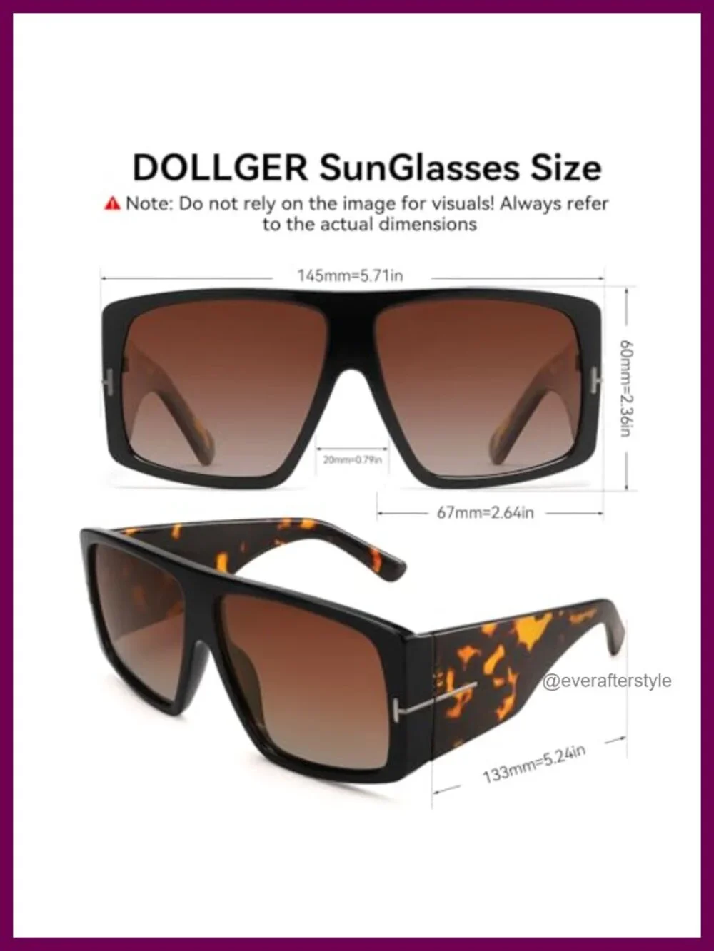 Oversized Square Sunglasses Women Trendy Retro Large Frame UV Protection
